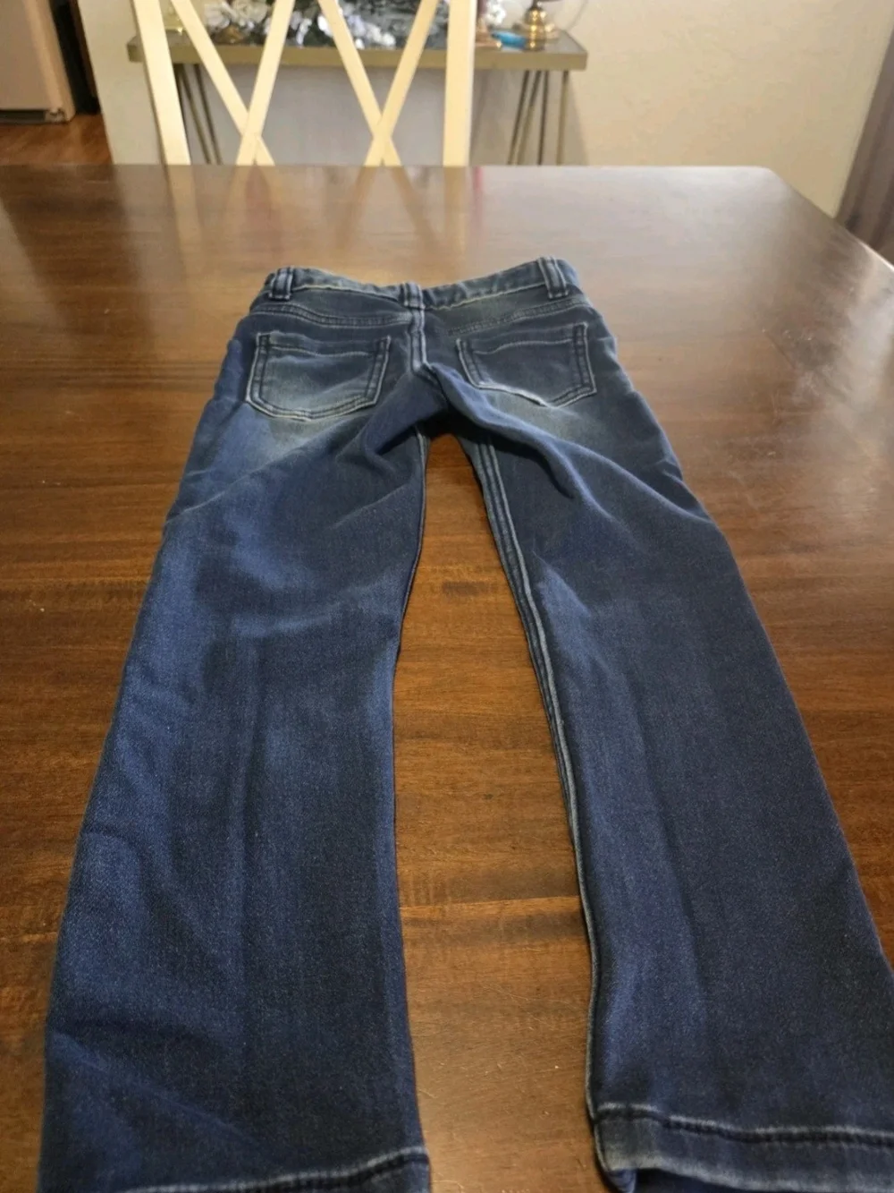 Osh Kosh 5t Jeans With Embroidered Flowers, Adjustable Waist